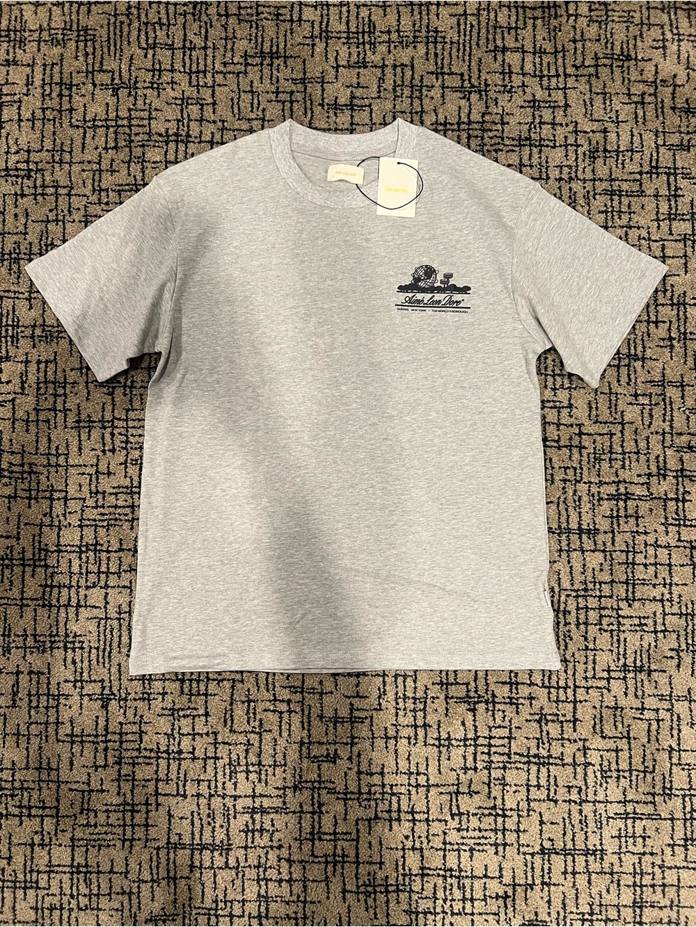 Aime Leon Dore Light Gray Short Sleeve Crewneck Tee with Small Chest Logo
